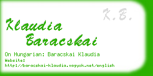 klaudia baracskai business card